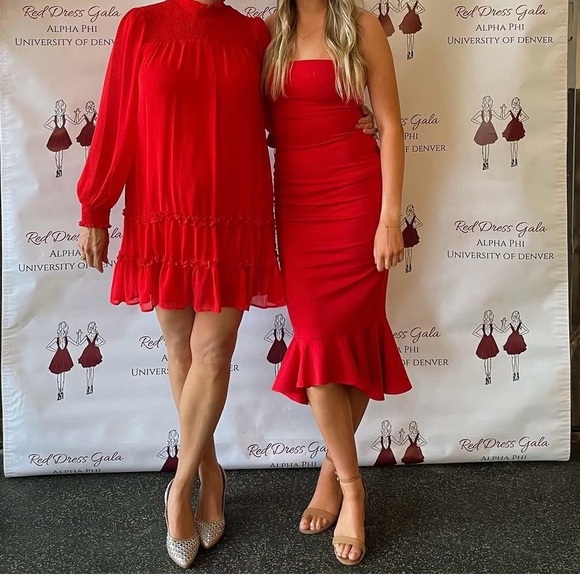 Superdown Red Midi Strapless Dress - Picture 1 of 6